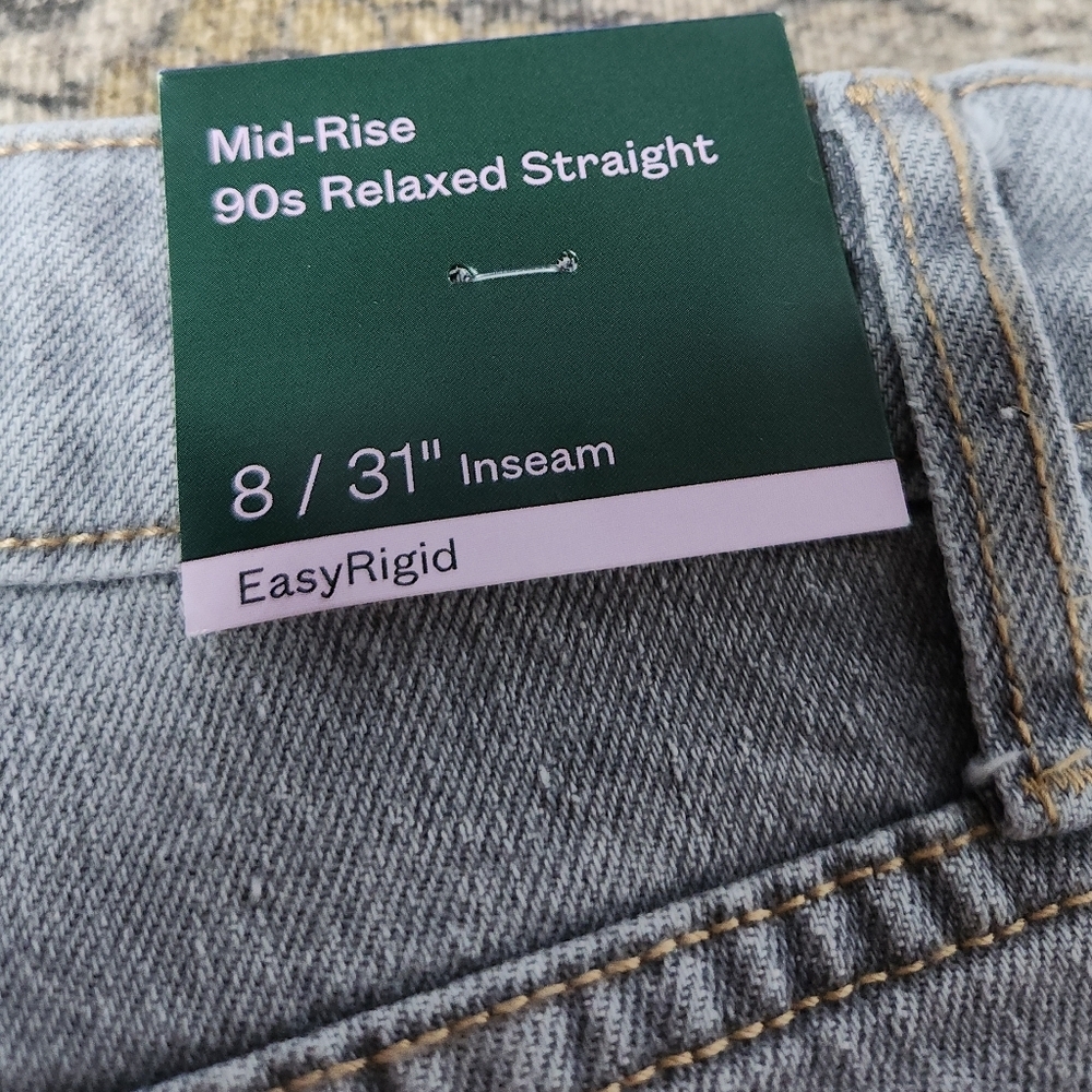 Wild Fable Mid-Rise 90s Relaxed Straight Gray Jeans Size 8/31" - Picture 12 of 16